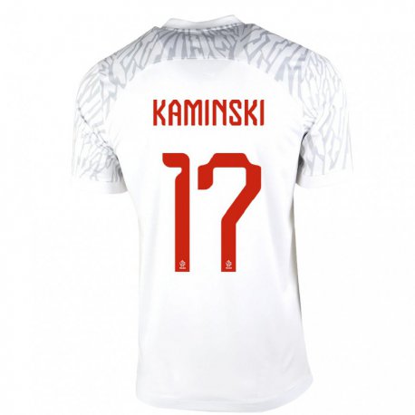 Kandiny Kinder Polnische Jakub Kaminski #17 Weiß Heimtrikot Trikot 22-24 T-shirt