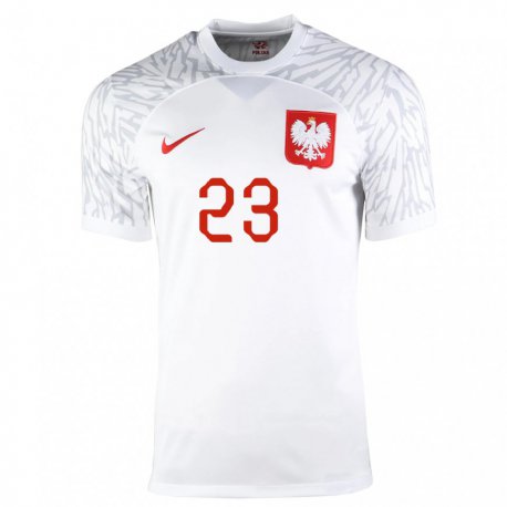 Kandiny Kinder Polnische Krzysztof Piatek #23 Weiß Heimtrikot Trikot 22-24 T-shirt