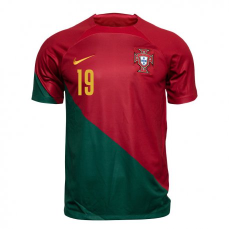 Kandiny Kinder Portugiesische Mario Rui #19 Rot Grün Heimtrikot Trikot 22-24 T-shirt