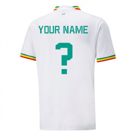 Kandiny Kinder Senegalesische Ihren Namen #0 Weiß Heimtrikot Trikot 22-24 T-shirt