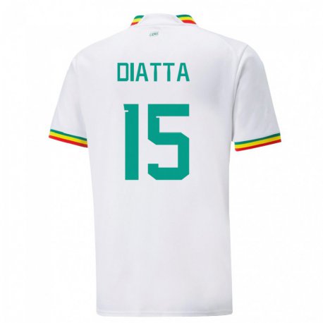 Kandiny Kinder Senegalesische Krepin Diatta #15 Weiß Heimtrikot Trikot 22-24 T-shirt