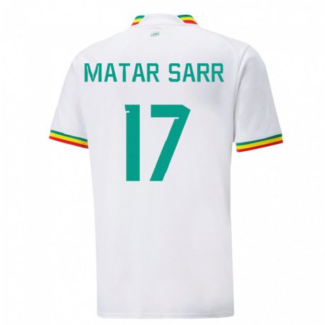 Kandiny Kinder Senegalesische Pape Matar Sarr #17 Weiß Heimtrikot Trikot 22-24 T-shirt