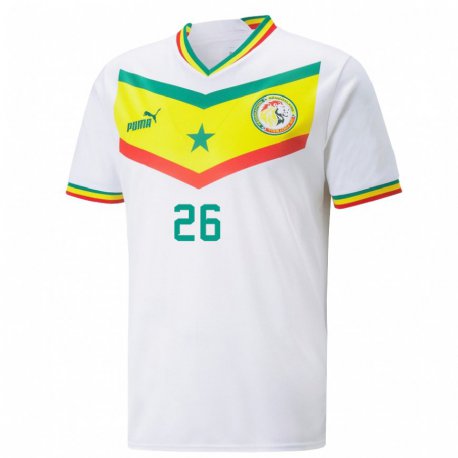 Kandiny Kinder Senegalesische Pape Gueye #26 Weiß Heimtrikot Trikot 22-24 T-shirt