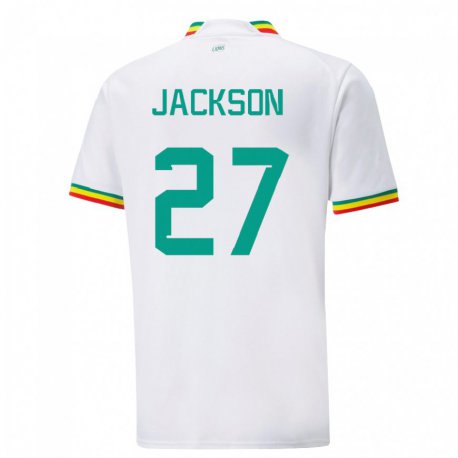 Kandiny Kinder Senegalesische Nicolas Jackson #27 Weiß Heimtrikot Trikot 22-24 T-shirt
