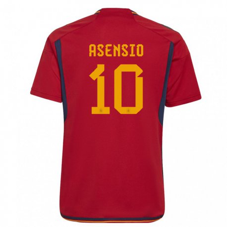 Kandiny Kinder Spanische Marco Asensio #10 Rot Heimtrikot Trikot 22-24 T-shirt