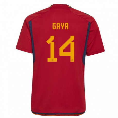 Kandiny Kinder Spanische Jose Gaya #14 Rot Heimtrikot Trikot 22-24 T-shirt