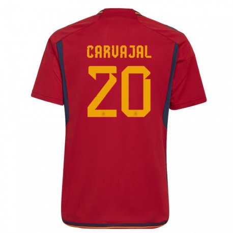 Kandiny Kinder Spanische Daniel Carvajal #20 Rot Heimtrikot Trikot 22-24 T-shirt