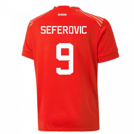 Kandiny Kinder Schweizer Haris Seferovic #9 Rot Heimtrikot Trikot 22-24 T-shirt