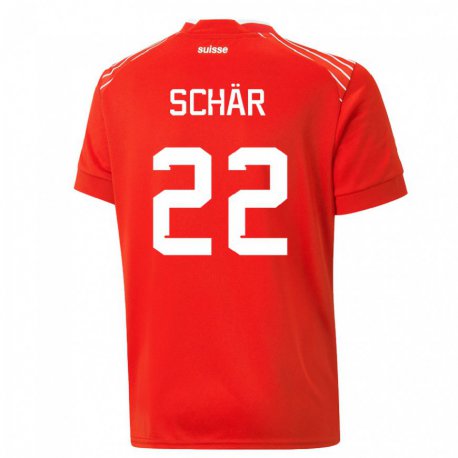 Kandiny Kinder Schweizer Fabian Schar #22 Rot Heimtrikot Trikot 22-24 T-shirt