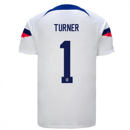 Kandiny Kinder Us-amerikanische Matt Turner #1 Weiß Heimtrikot Trikot 22-24 T-shirt