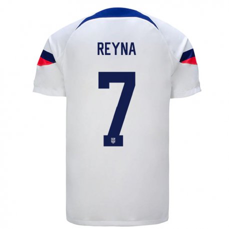 Kandiny Kinder Us-amerikanische Giovanni Reyna #7 Weiß Heimtrikot Trikot 22-24 T-shirt