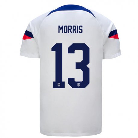 Kandiny Kinder Us-amerikanische Jordan Morris #13 Weiß Heimtrikot Trikot 22-24 T-shirt