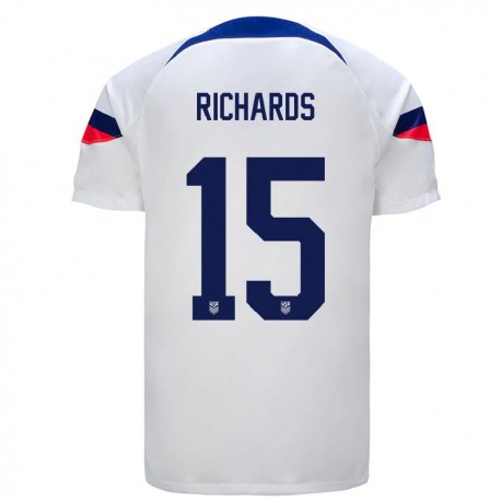 Kandiny Kinder Us-amerikanische Chris Richards #15 Weiß Heimtrikot Trikot 22-24 T-shirt