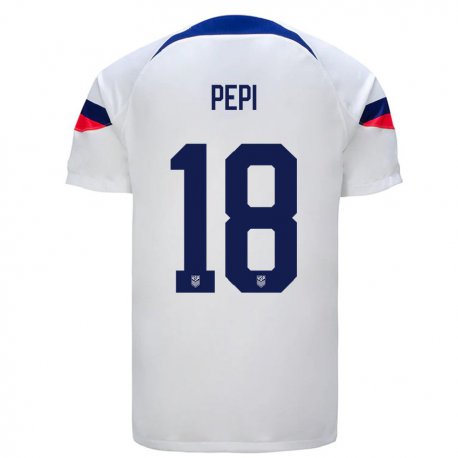 Kandiny Kinder Us-amerikanische Ricardo Pepi #18 Weiß Heimtrikot Trikot 22-24 T-shirt