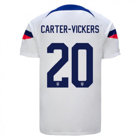 Kandiny Kinder Us-amerikanische Cameron Carter-vickers #20 Weiß Heimtrikot Trikot 22-24 T-shirt