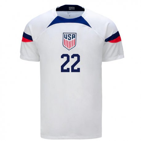 Kandiny Kinder Us-amerikanische Deandre Yedlin #22 Weiß Heimtrikot Trikot 22-24 T-shirt