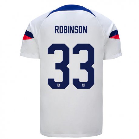 Kandiny Kinder Us-amerikanische Antonee Robinson #33 Weiß Heimtrikot Trikot 22-24 T-shirt