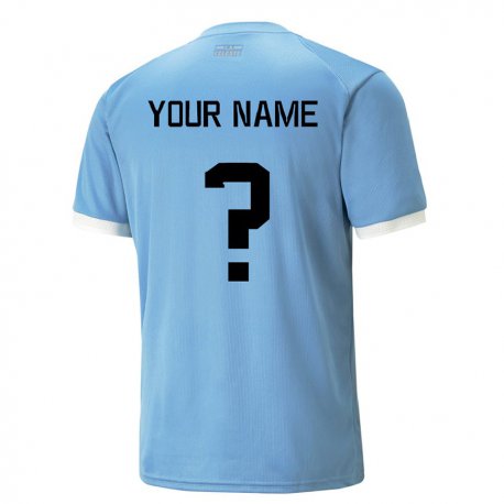 Kandiny Kinder Uruguayische Ihren Namen #0 Blau Heimtrikot Trikot 22-24 T-shirt