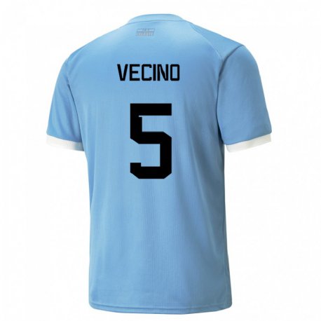 Kandiny Kinder Uruguayische Matias Vecino #5 Blau Heimtrikot Trikot 22-24 T-shirt