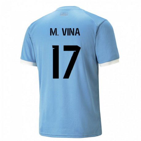 Kandiny Kinder Uruguayische Matias Vina #17 Blau Heimtrikot Trikot 22-24 T-shirt