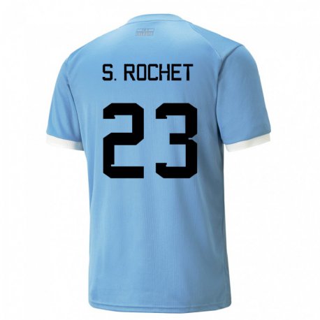 Kandiny Kinder Uruguayische Sergio Rochet #23 Blau Heimtrikot Trikot 22-24 T-shirt