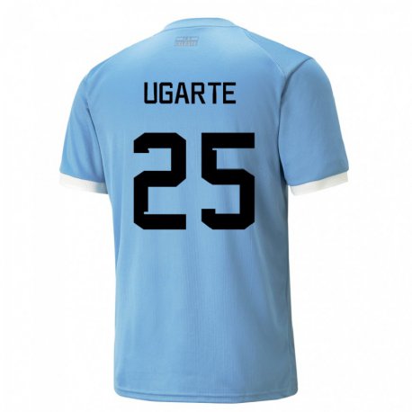 Kandiny Kinder Uruguayische Manuel Ugarte #25 Blau Heimtrikot Trikot 22-24 T-shirt