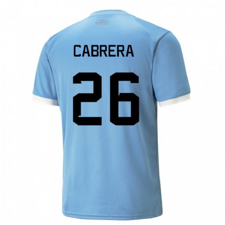 Kandiny Kinder Uruguayische Leandro Cabrera #26 Blau Heimtrikot Trikot 22-24 T-shirt