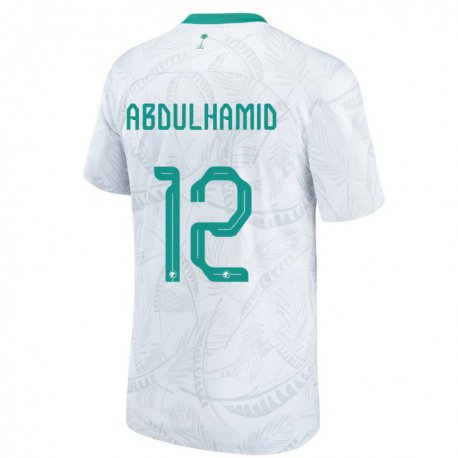 Kandiny Kinder Saudi-arabische Saud Abdulhamid #12 Weiß Heimtrikot Trikot 22-24 T-shirt