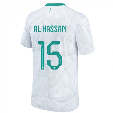 Kandiny Kinder Saudi-arabische Ali Al Hassan #15 Weiß Heimtrikot Trikot 22-24 T-shirt