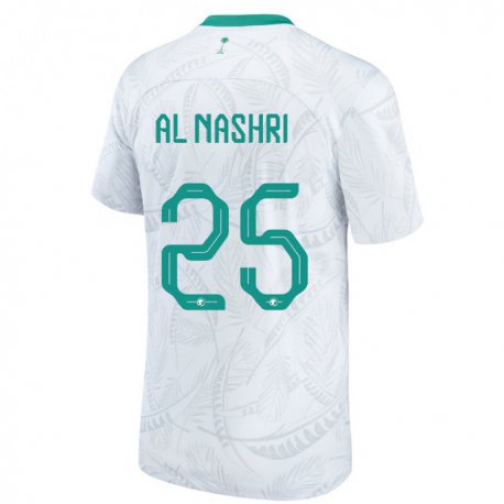 Kandiny Kinder Saudi-arabische Awad Al Nashri #25 Weiß Heimtrikot Trikot 22-24 T-shirt
