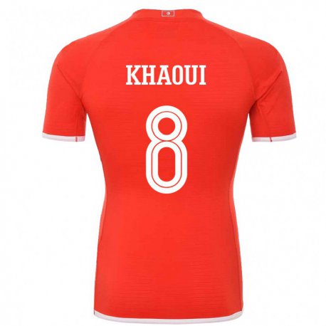 Kandiny Kinder Tunesische Saif Eddine Khaoui #8 Rot Heimtrikot Trikot 22-24 T-shirt