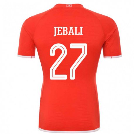 Kandiny Kinder Tunesische Issam Jebali #27 Rot Heimtrikot Trikot 22-24 T-shirt