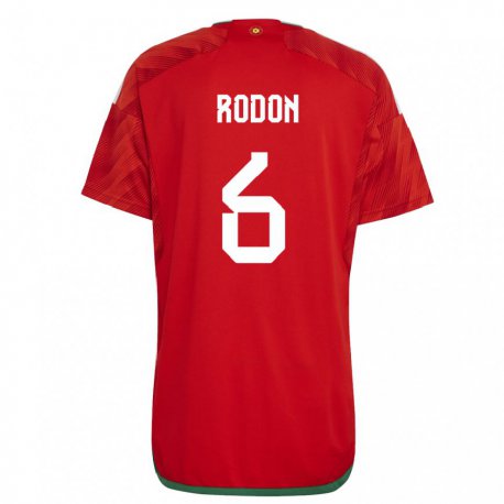 Kandiny Kinder Walisische Joe Rodon #6 Rot Heimtrikot Trikot 22-24 T-shirt