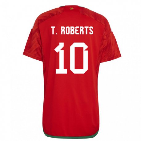 Kandiny Kinder Walisische Tyler Roberts #10 Rot Heimtrikot Trikot 22-24 T-shirt