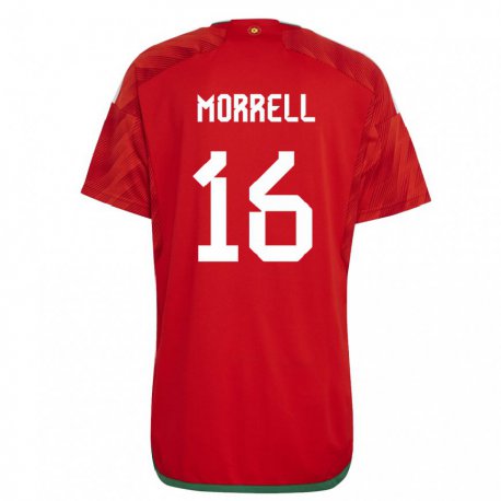 Kandiny Kinder Walisische Joe Morrell #16 Rot Heimtrikot Trikot 22-24 T-shirt