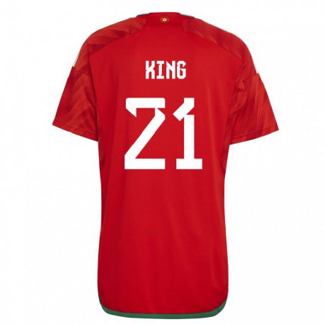 Kandiny Kinder Walisische Tom King #21 Rot Heimtrikot Trikot 22-24 T-shirt