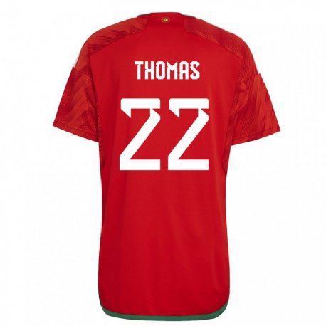 Kandiny Kinder Walisische Sorba Thomas #22 Rot Heimtrikot Trikot 22-24 T-shirt