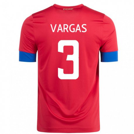 Kandiny Kinder Costa-ricanische Juan Pablo Vargas #3 Rot Heimtrikot Trikot 22-24 T-shirt