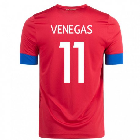 Kandiny Kinder Costa-ricanische Johan Venegas #11 Rot Heimtrikot Trikot 22-24 T-shirt