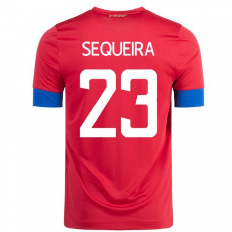 Kandiny Kinder Costa-ricanische Patrick Sequeira #23 Rot Heimtrikot Trikot 22-24 T-shirt