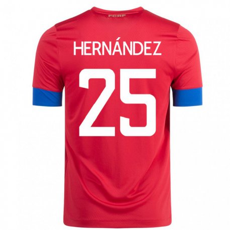 Kandiny Kinder Costa-ricanische Anthony Hernandez #25 Rot Heimtrikot Trikot 22-24 T-shirt