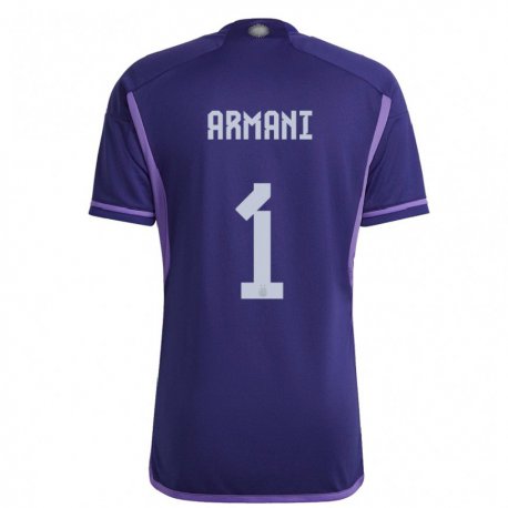 Kandiny Kinder Argentinische Franco Armani #1 Violett Auswärtstrikot Trikot 22-24 T-shirt