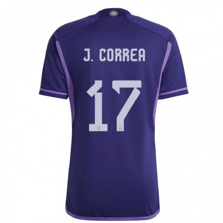 Kandiny Kinder Argentinische Joaquin Correa #17 Violett Auswärtstrikot Trikot 22-24 T-shirt