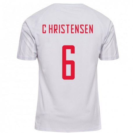 Kandiny Kinder Dänische Andreas Christensen #6 Weiß Auswärtstrikot Trikot 22-24 T-shirt