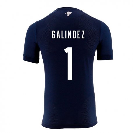 Kandiny Kinder Ecuadorianische Hernan Galindez #1 Marineblau Auswärtstrikot Trikot 22-24 T-shirt
