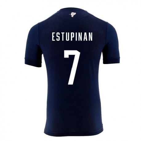 Kandiny Kinder Ecuadorianische Pervis Estupinan #7 Marineblau Auswärtstrikot Trikot 22-24 T-shirt