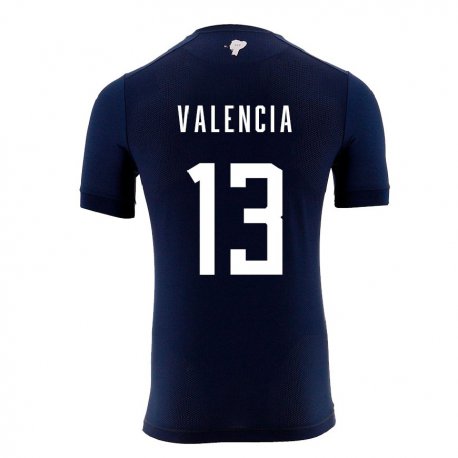 Kandiny Kinder Ecuadorianische Enner Valencia #13 Marineblau Auswärtstrikot Trikot 22-24 T-shirt