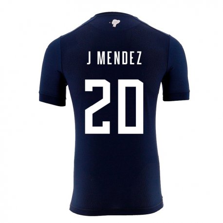 Kandiny Kinder Ecuadorianische Jhegson Mendez #20 Marineblau Auswärtstrikot Trikot 22-24 T-shirt