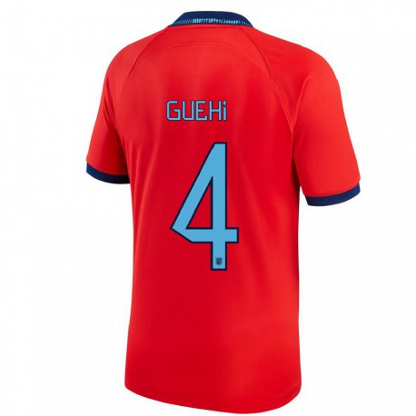 Kandiny Kinder Englische Marc Guehi #4 Rot Auswärtstrikot Trikot 22-24 T-shirt