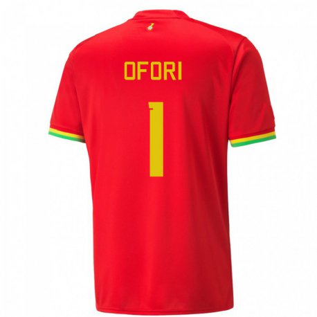 Kandiny Kinder Ghanaische Richard Ofori #1 Rot Auswärtstrikot Trikot 22-24 T-shirt